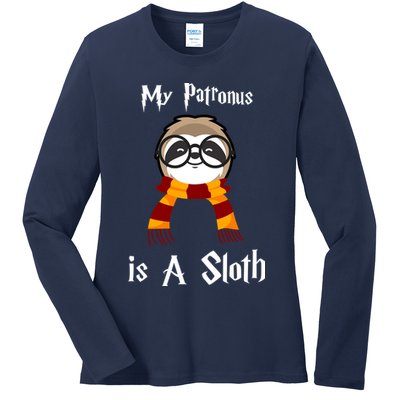 My Patronus Is A Sloth Ladies Long Sleeve Shirt