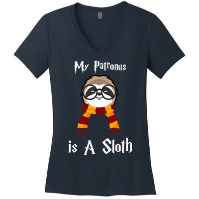 My Patronus Is A Sloth Women's V-Neck T-Shirt
