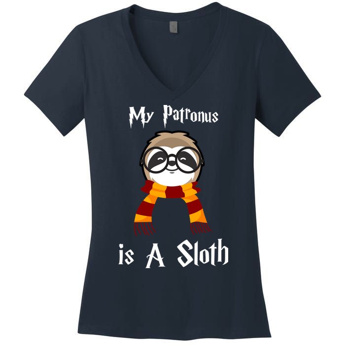 My Patronus Is A Sloth Women's V-Neck T-Shirt