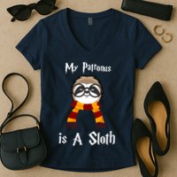 My Patronus Is A Sloth Women's V-Neck T-Shirt