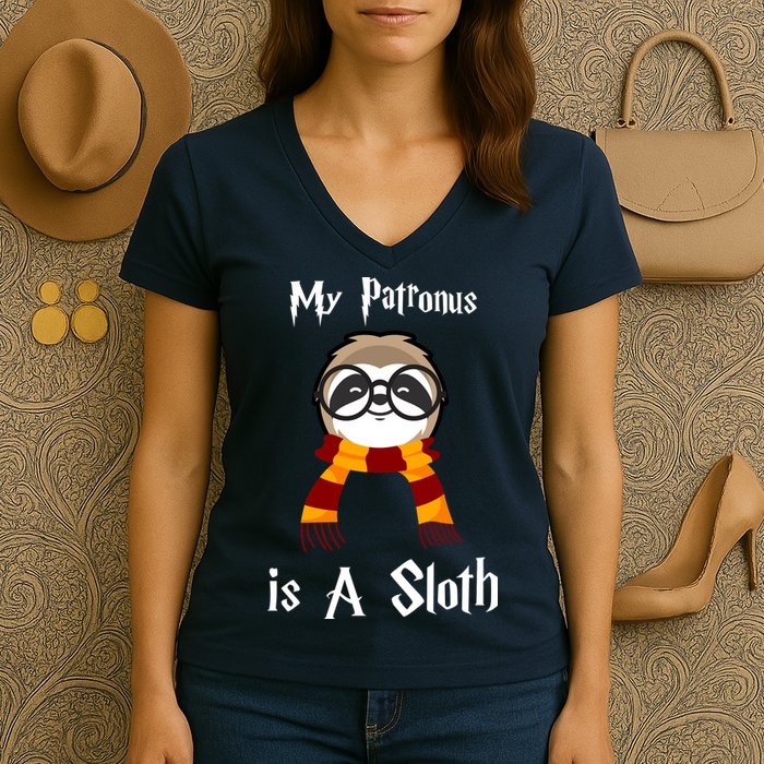 My Patronus Is A Sloth Women's V-Neck T-Shirt