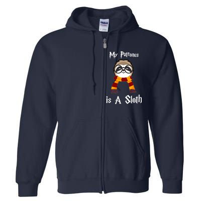 My Patronus Is A Sloth Full Zip Hoodie