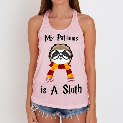 My Patronus Is A Sloth Women's Knotted Racerback Tank