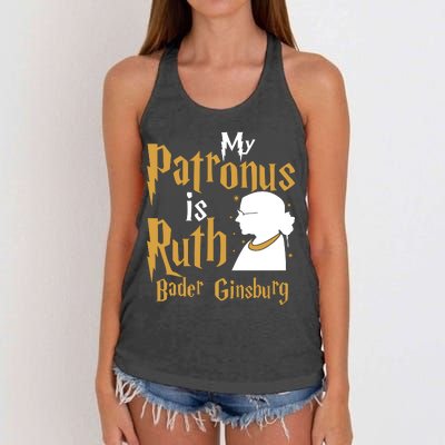 My Patronus Is Ruth Bader Ginsburg Women's Knotted Racerback Tank