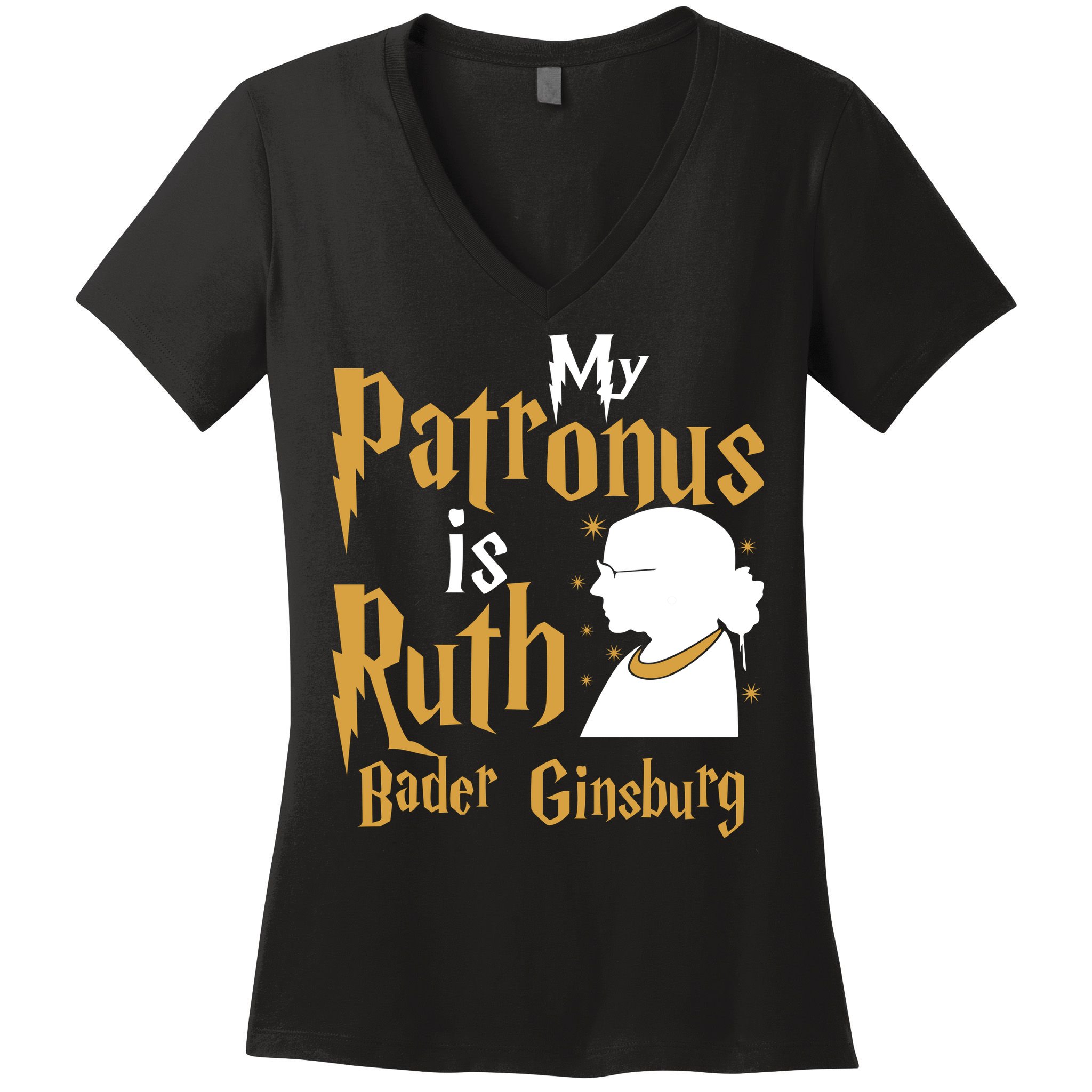 My Patronus Is Ruth Bader Ginsburg Women's V-Neck T-Shirt