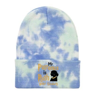 My Patronus Is Ruth Bader Ginsburg Tie Dye 12in Knit Beanie