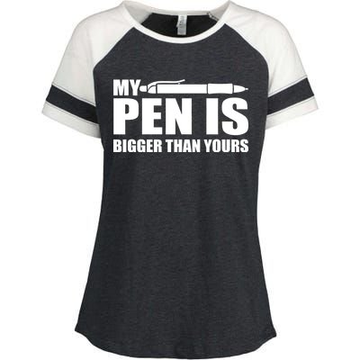 My Pen Is Bigger Then Yours Enza Ladies Jersey Colorblock Tee