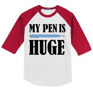 My Pen Is Huge Kids Colorblock Raglan Jersey