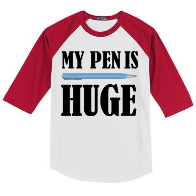 My Pen Is Huge Kids Colorblock Raglan Jersey