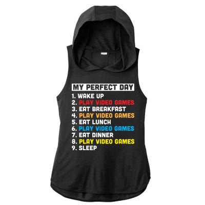 My Perfect Day Ladies PosiCharge Tri-Blend Wicking Draft Hoodie Tank