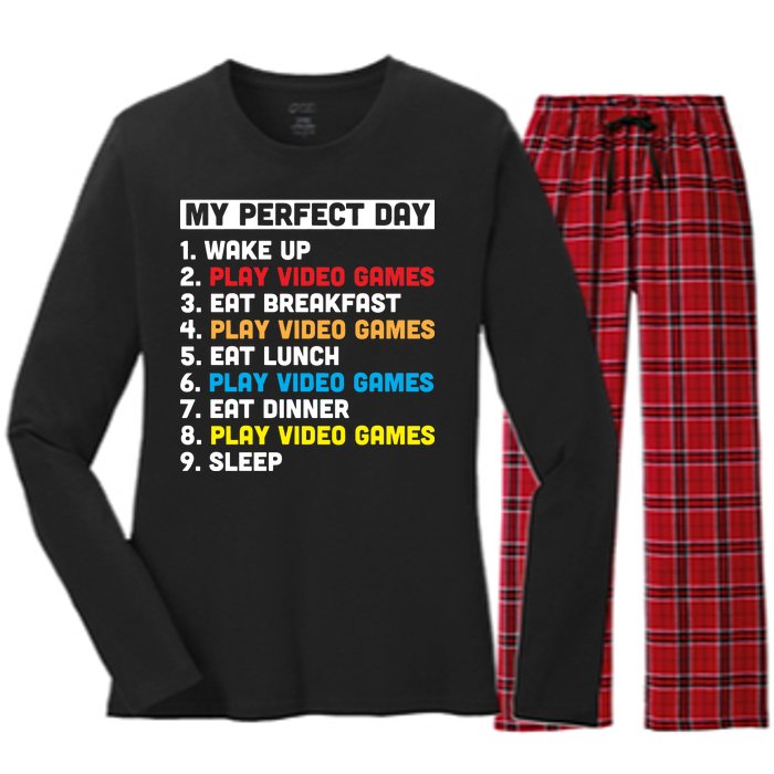 My Perfect Day Women's Long Sleeve Flannel Pajama Set 