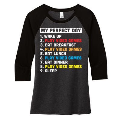 My Perfect Day Women's Tri-Blend 3/4-Sleeve Raglan Shirt