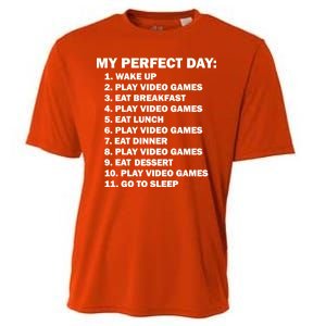 My Perfect Day Sleep Eat Play Video Games Cooling Performance Crew T-Shirt