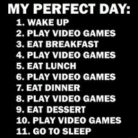 My Perfect Day Sleep Eat Play Video Games USA-Made Doggie Bandana