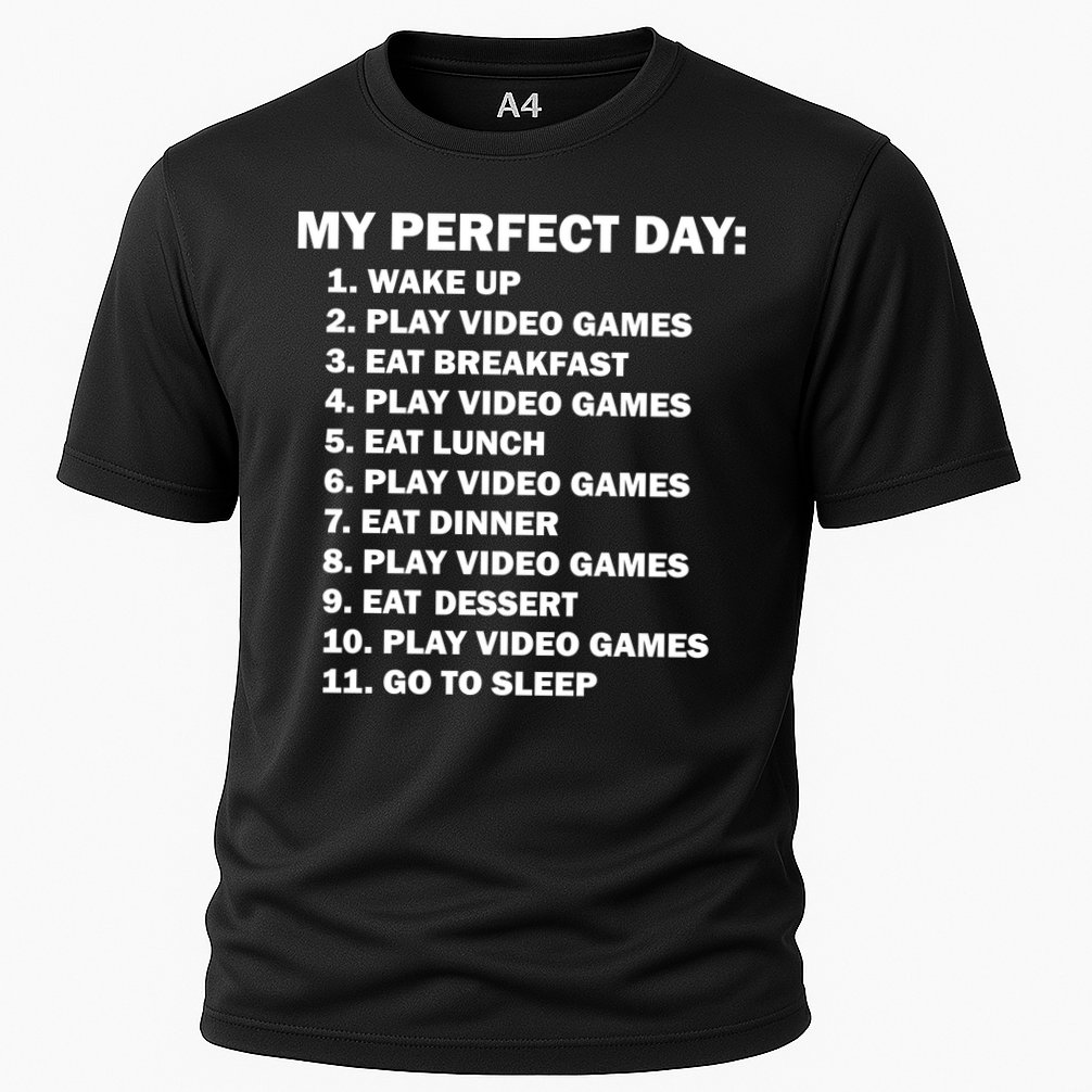 My Perfect Day Sleep Eat Play Video Games Cooling Performance Crew T-Shirt