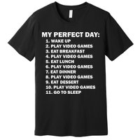 My Perfect Day Sleep Eat Play Video Games Premium T-Shirt