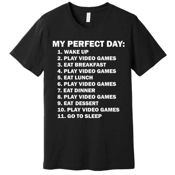 My Perfect Day Sleep Eat Play Video Games Premium T-Shirt