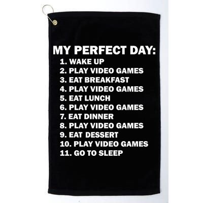 My Perfect Day Sleep Eat Play Video Games Golf Towel