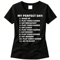 My Perfect Day Sleep Eat Play Video Games Womens T-Shirt