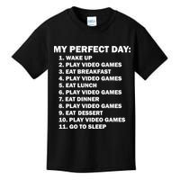 My Perfect Day Sleep Eat Play Video Games Kids T-Shirt