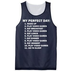 My Perfect Day Sleep Eat Play Video Games Mesh Reversible Basketball Jersey Tank