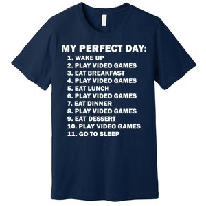 My Perfect Day Sleep Eat Play Video Games Premium T-Shirt