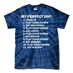 My Perfect Day Sleep Eat Play Video Games Tie-Dye T-Shirt