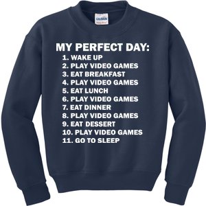 My Perfect Day Sleep Eat Play Video Games Kids Sweatshirt