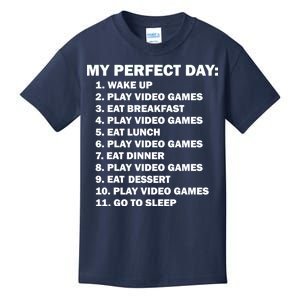 My Perfect Day Sleep Eat Play Video Games Kids T-Shirt