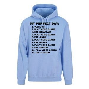 My Perfect Day Sleep Eat Play Video Games Unisex Surf Hoodie