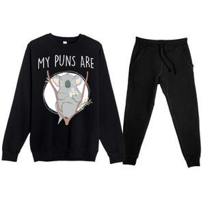 My Puns Are Koala Tea Premium Crewneck Sweatsuit Set