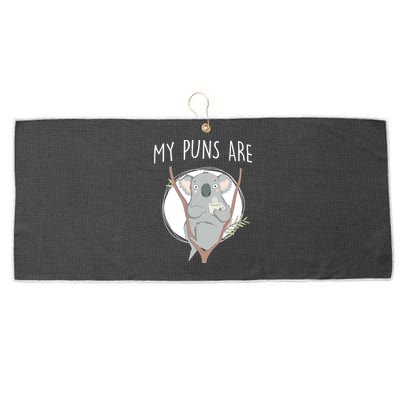 My Puns Are Koala Tea Large Microfiber Waffle Golf Towel