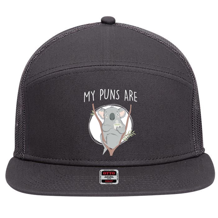 My Puns Are Koala Tea 7 Panel Mesh Trucker Snapback Hat