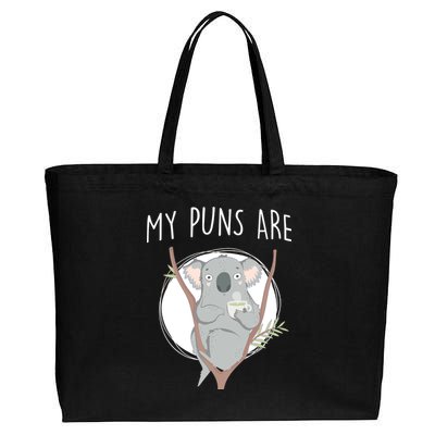 My Puns Are Koala Tea Cotton Canvas Jumbo Tote