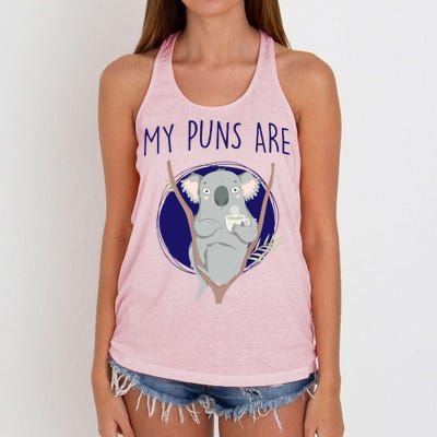 My Puns Are Koala Tea Women's Knotted Racerback Tank