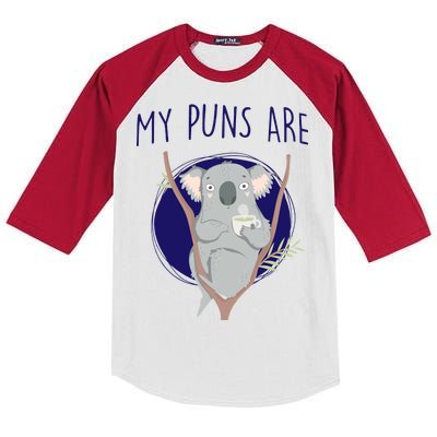 My Puns Are Koala Tea Kids Colorblock Raglan Jersey