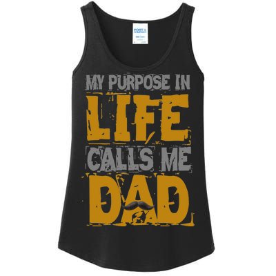 My purpose in life - calls me Dad Ladies Essential Tank