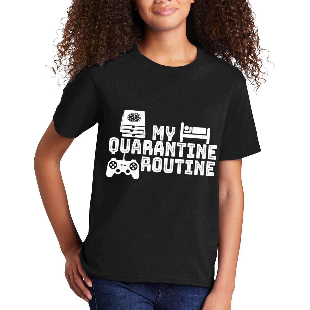 My Quarantine Routine Kids T-Shirt