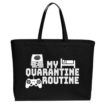 My Quarantine Routine Cotton Canvas Jumbo Tote