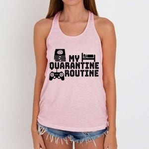 My Quarantine Routine Women's Knotted Racerback Tank