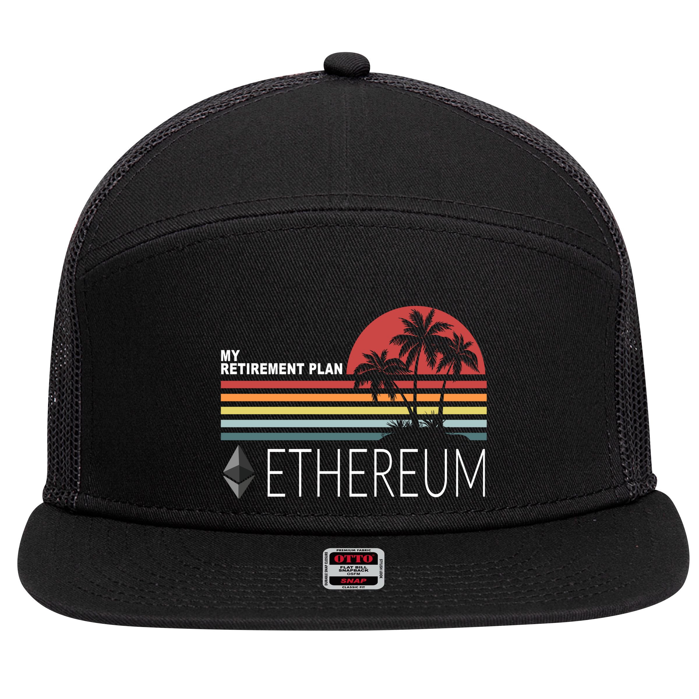 My Retirement Plan Ethereum 7 Panel Mesh Trucker Snapback Hat