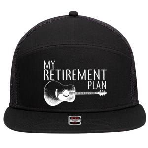 My Retirement Plan Playing  Guitar 7 Panel Mesh Trucker Snapback Hat