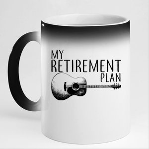 My Retirement Plan Playing  Guitar 11oz Black Color Changing Mug