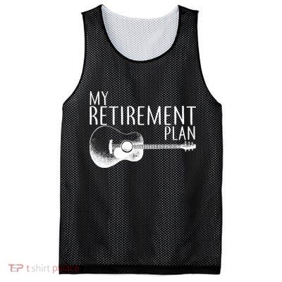 My Retirement Plan Playing  Guitar Mesh Reversible Basketball Jersey Tank