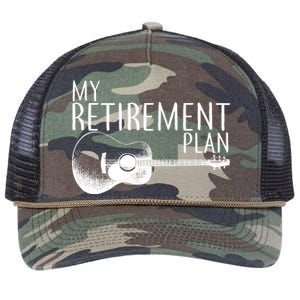 My Retirement Plan Playing  Guitar Retro Rope Trucker Hat Cap