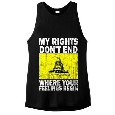 My Rights Don't End Where Your Feelings Begin Ladies PosiCharge Tri-Blend Wicking Tank