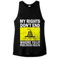 My Rights Don't End Where Your Feelings Begin Ladies PosiCharge Tri-Blend Wicking Tank
