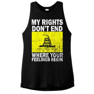 My Rights Don't End Where Your Feelings Begin Ladies PosiCharge Tri-Blend Wicking Tank