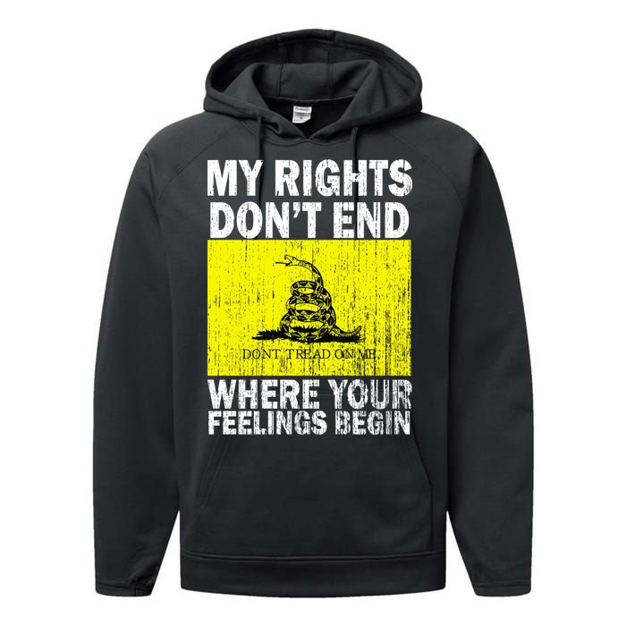 My Rights Don't End Where Your Feelings Begin Performance Fleece Hoodie