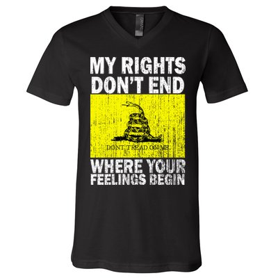 My Rights Don't End Where Your Feelings Begin V-Neck T-Shirt